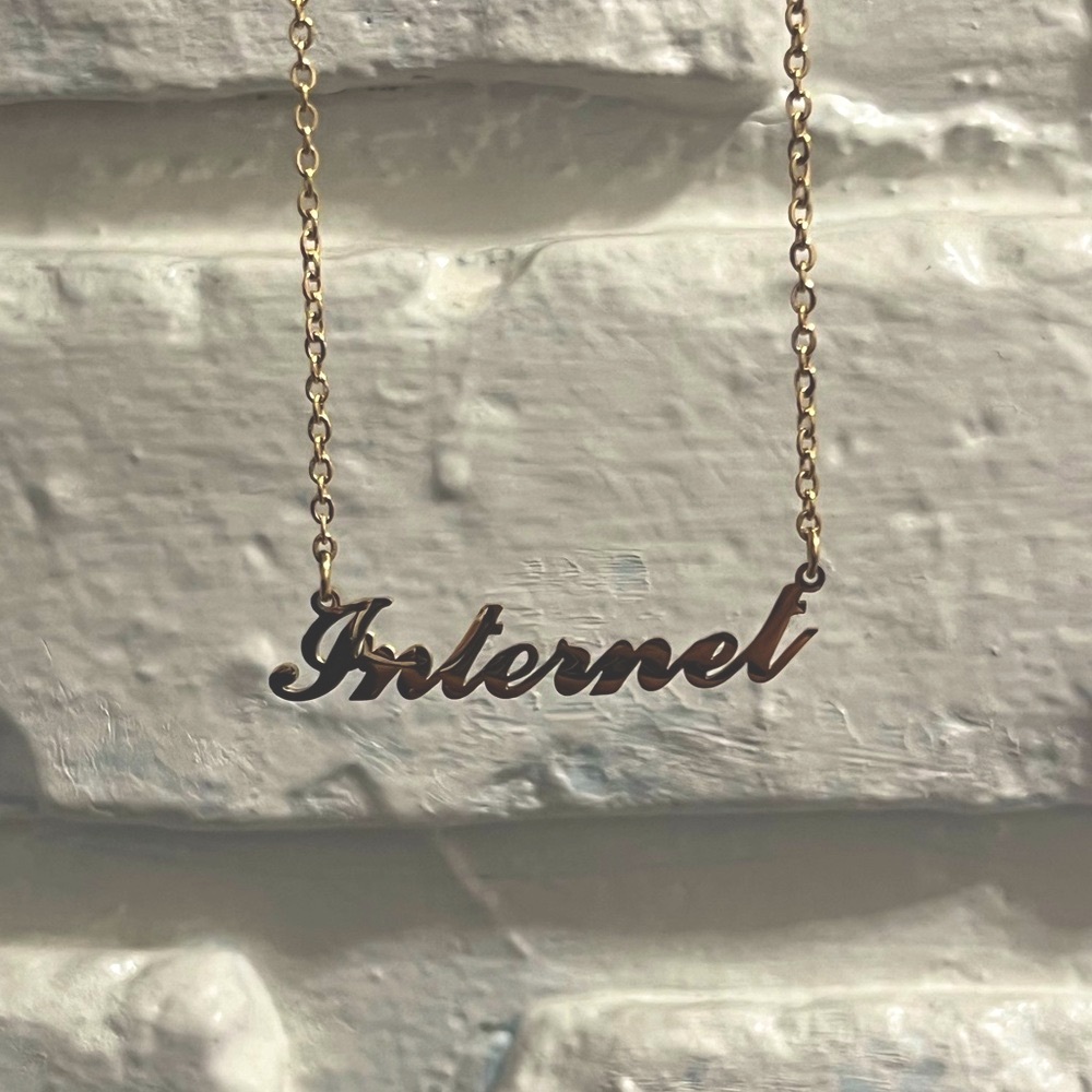 INTERNET Gold Plated Necklace - Picture 2 of 2
